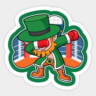 Irish Boxer Dabbing Leprechaun St Patricks Day Sticker